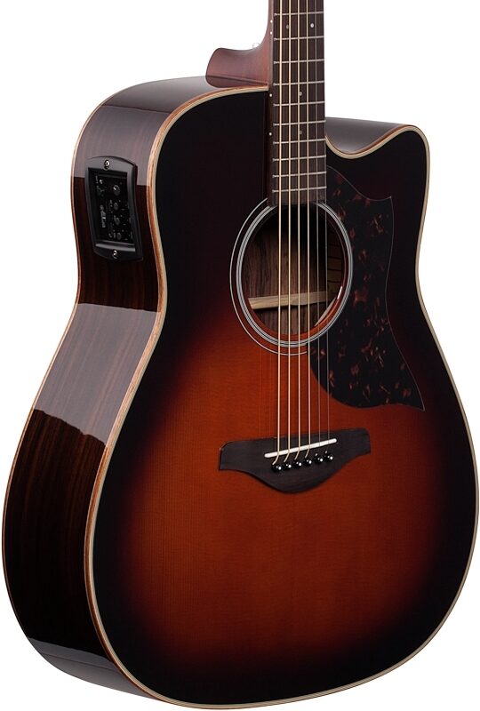 open zoom image for Yamaha A1R Acoustic-Electric Guitar, Tobacco Brown Sunburst, Full Left Front
