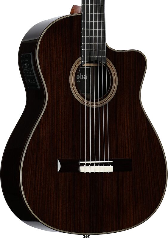open zoom image for Cordoba Fusion 12 Rose II Classical Acoustic-Electric Guitar, Open Box (Very Good), Full Left Front