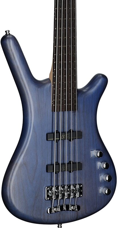 open zoom image for Warwick RockBass Corvette Basic 5 Active Electric Bass, 5-String, Ocean Blue, Full Left Front