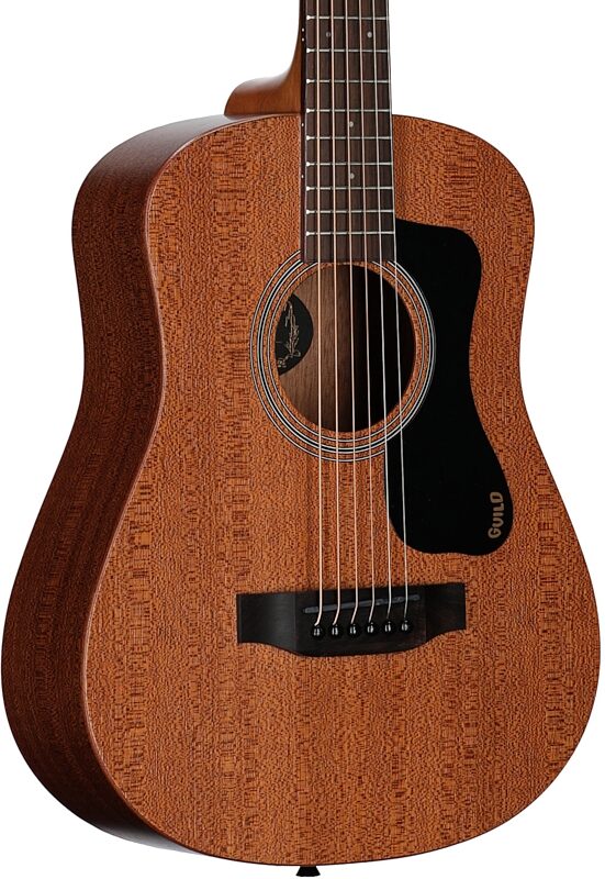 open zoom image for Guild Traveler Mini Dreadnought Mahogany Acoustic Guitar (with Gig Bag), New, Full Left Front