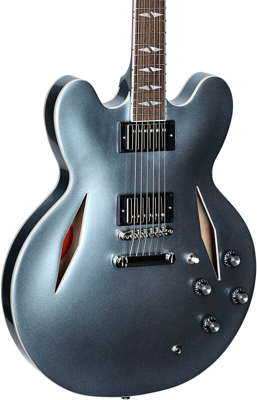 open zoom image for Epiphone Dave Grohl DG-335 Electric Guitar (with Case), Pelham Blue, with Case, Full Left Front