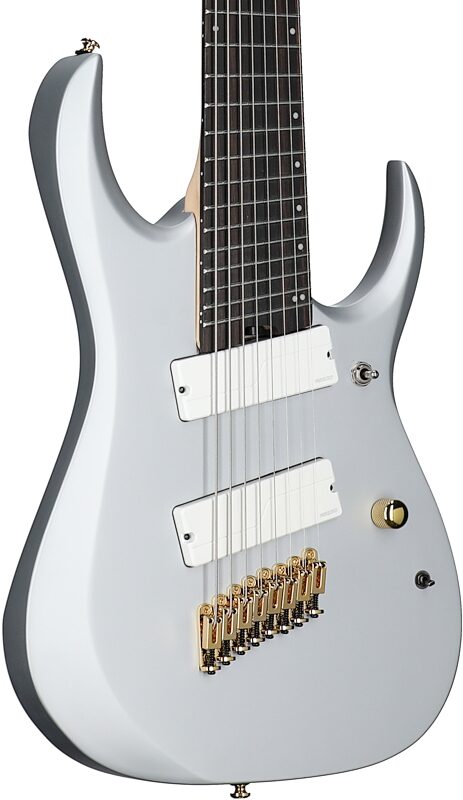 open zoom image for Ibanez RGDMS8 Multi-Scale Electric Guitar, 8-String, Clear Silver Metallic, Full Left Front