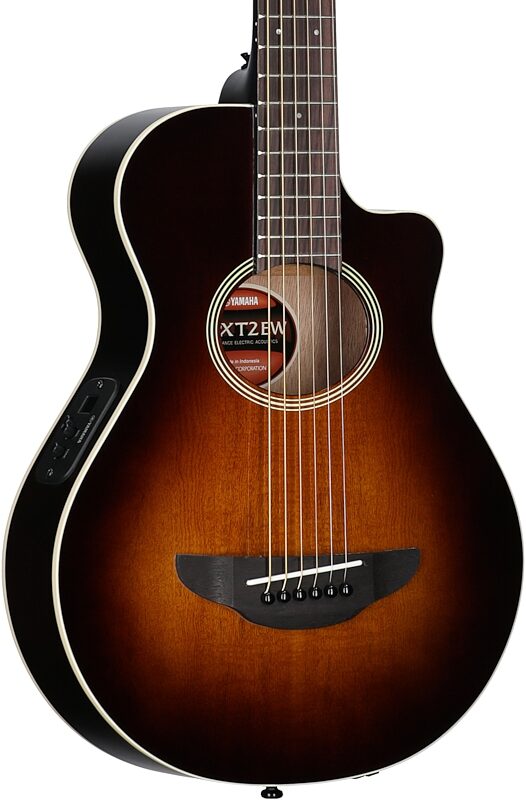 open zoom image for Yamaha APXT2 Acoustic-Electric Guitar (with Gig Bag), Tobacco Sunburst, Full Left Front