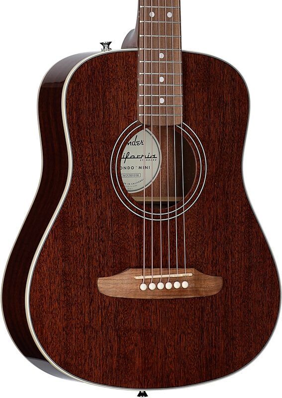 open zoom image for Fender California Standard Redondo Mini Acoustic Guitar (with Gig Bag), Natural, Full Left Front