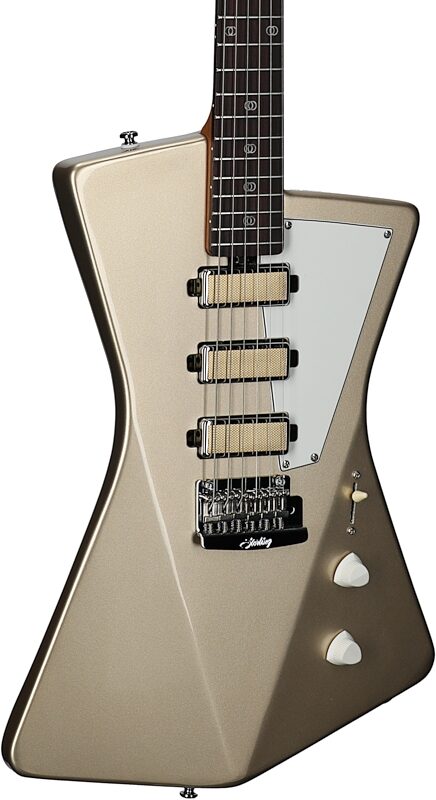 open zoom image for Sterling by Music Man St. Vincent Goldie Electric Guitar, Cashmere, Full Left Front