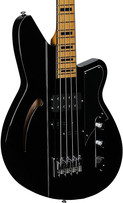 open zoom image for Reverend Brad Houser Basshouser Fatfish 32 Electric Bass, Satin Midnight Black, Full Left Front
