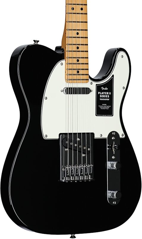 open zoom image for Fender Player II Telecaster Electric Guitar, with Maple Fingerboard, Black, Open Box (Very Good), Full Left Front