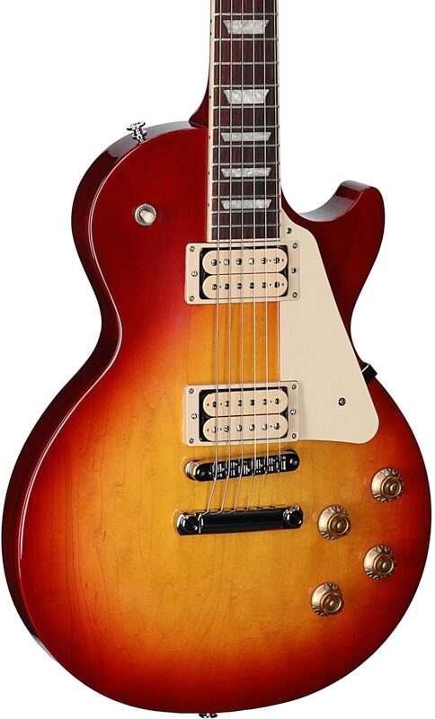 open zoom image for Gibson Les Paul Studio Double Trouble Electric Guitar (with Soft Case), Cherry Sunburst, Full Left Front