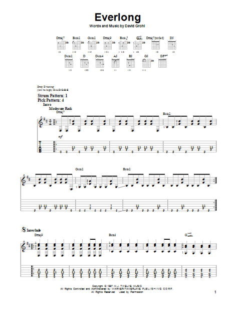 Everlong - Easy Guitar with TAB | zZounds