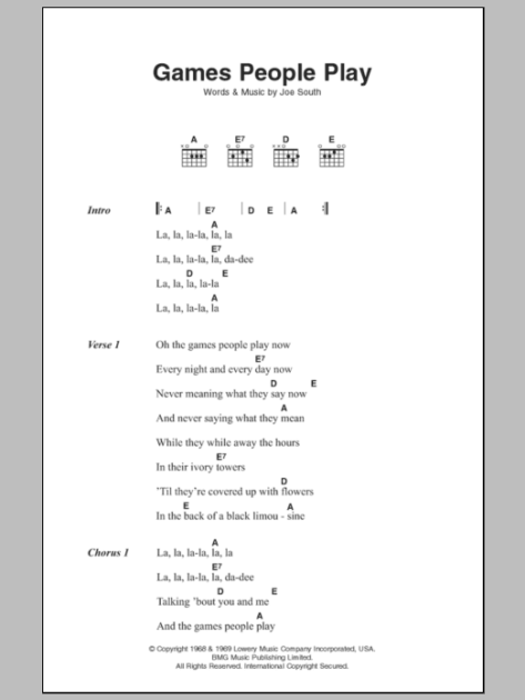 Play The Game - Guitar Chords/Lyrics