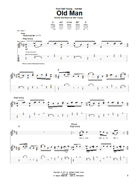 Old Man - Guitar TAB | zZounds