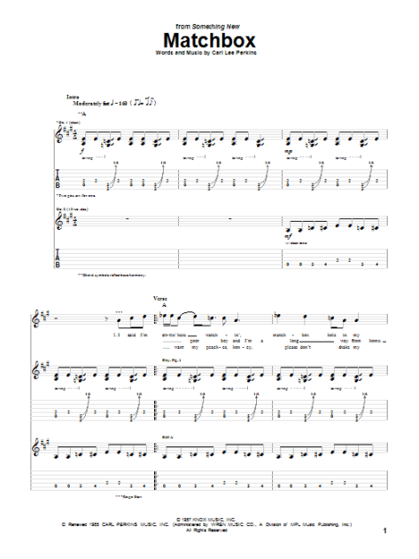 Matchbox - Guitar TAB | zZounds