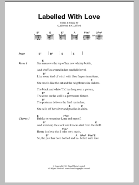 Labelled With Love Guitar Chordslyrics Zzounds 8116