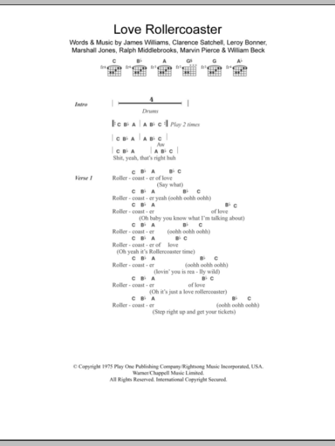 Love Rollercoaster Guitar Chords Lyrics zZounds