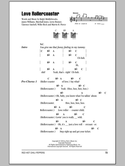 Love Rollercoaster Guitar Chords Lyrics zZounds