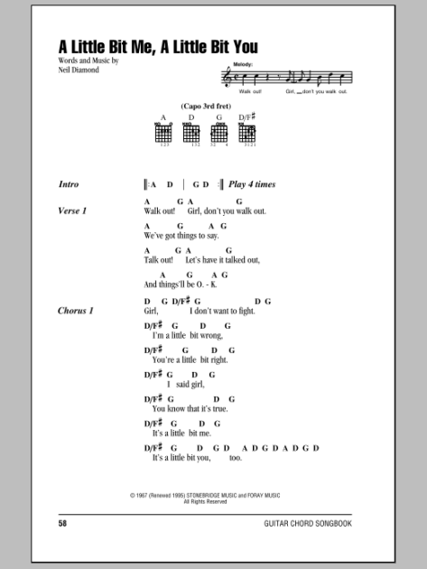 Play Me Sheet Music | Neil Diamond | Guitar Chords/Lyrics