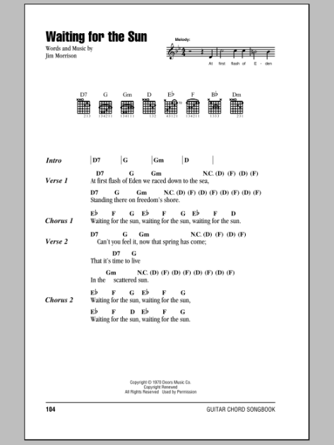 Waiting For The Sun - Guitar Chords/Lyrics | zZounds