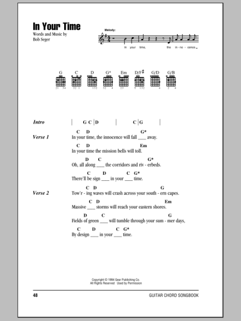 In Your Time - Guitar Chords/Lyrics | zZounds