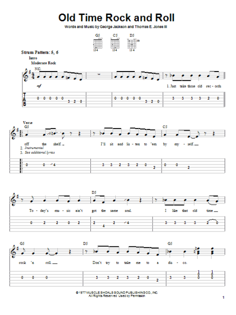 OLD TIME ROCK & ROLL Piano Sheet music