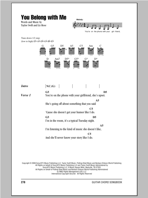 Watch How To Play You Belong With Me By Taylor Swift - Guitar Tabs &  Chords