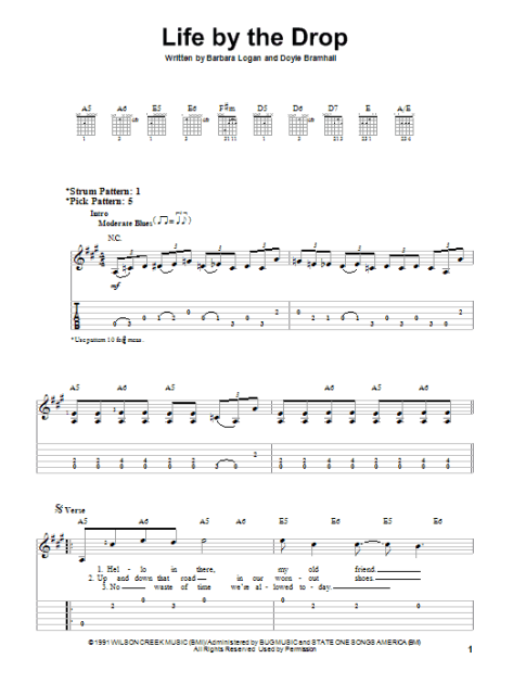 Life By The Drop Easy Guitar with TAB zZounds