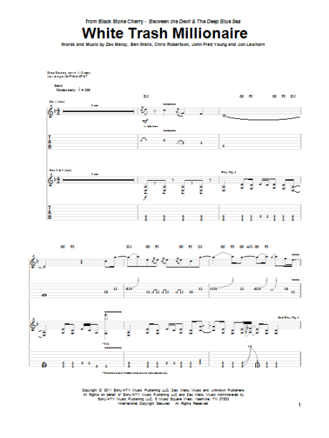 White Trash Millionaire - Guitar TAB | zZounds