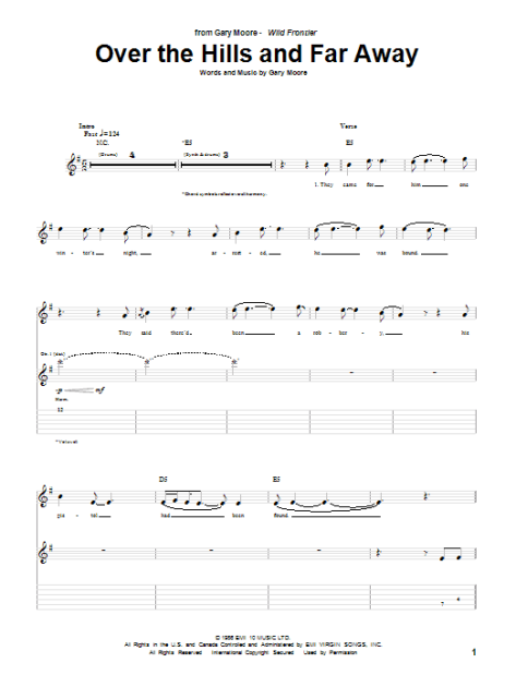 Over The Hills And Far Away Guitar TAB zZounds