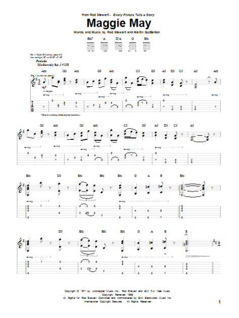 Maggie May - Guitar TAB | zZounds