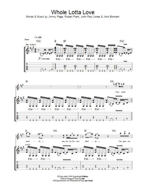 Whole Lotta Love Guitar Tab Zzounds