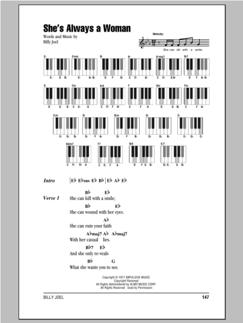 She's A Woman sheet music for guitar (chords) (PDF)