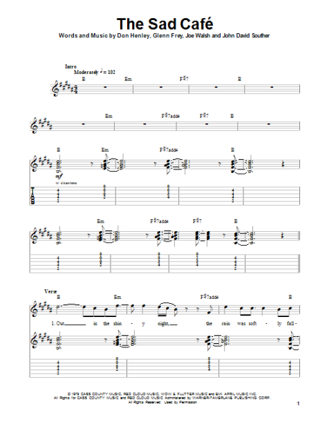 The Sad Cafe - Guitar Tab Play-along 