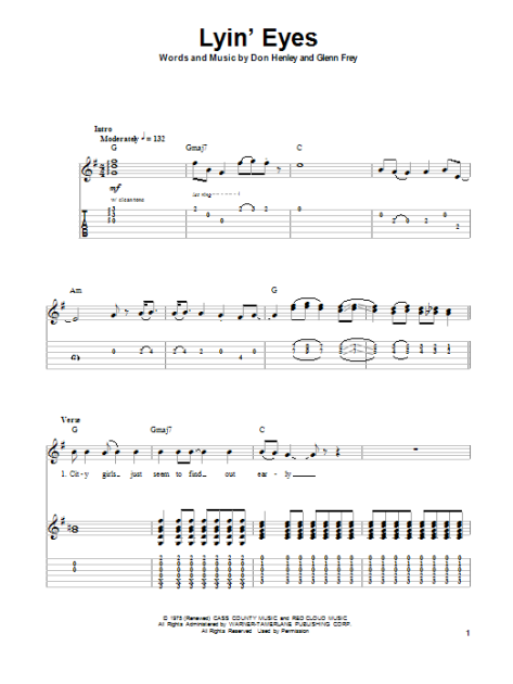 Lyin Eyes Guitar Tab Play Along Zzounds