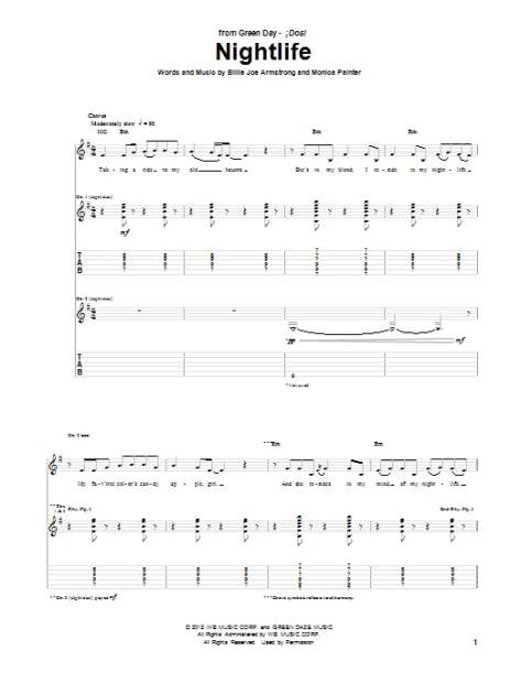 Nightlife - Guitar TAB | zZounds