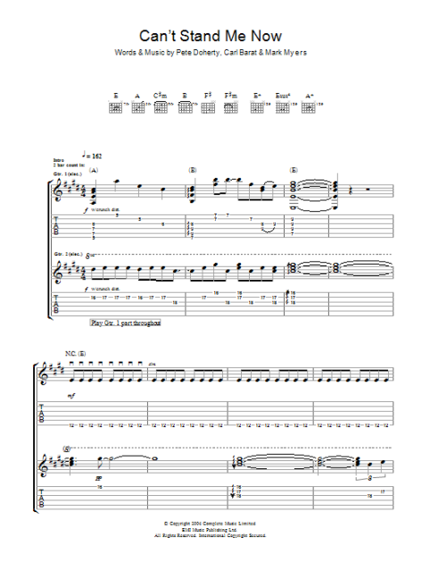 Can't Stand Me Now - Guitar TAB | zZounds