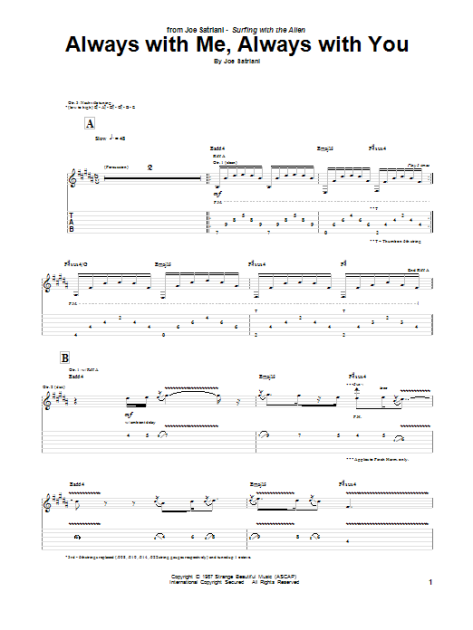 Always With Me, Always With You sheet music for guitar (tablature