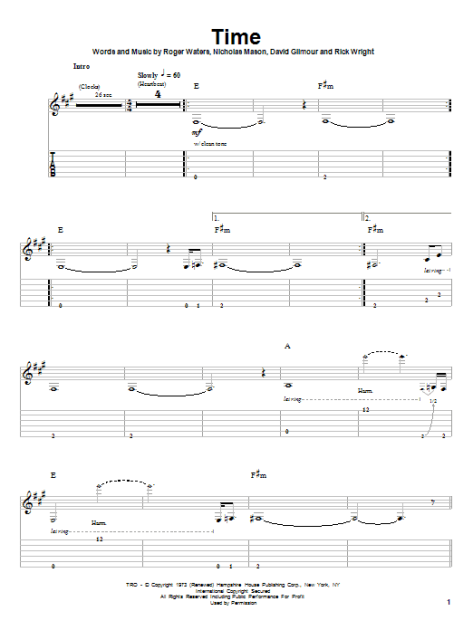 Time - Guitar Tab Play-Along | zZounds