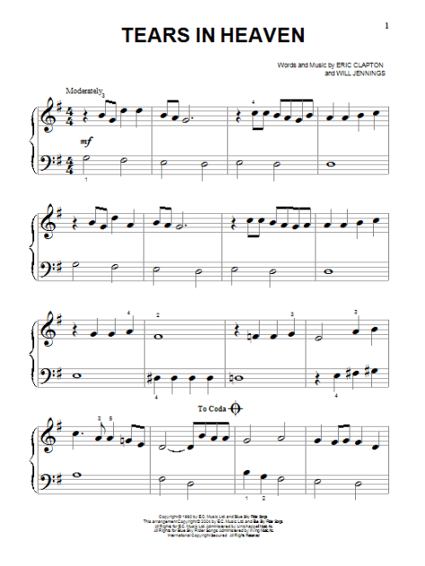 Tears In Heaven" Sheet Music by Eric Clapton for Guitar Tab/Vocal -  Sheet Music Now
