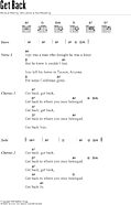 Get Back - Guitar Chords/Lyrics