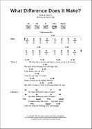 What Difference Does It Make? - Guitar Chords/Lyrics