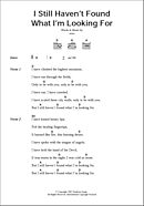 I Still Haven't Found What I'm Looking For - Guitar Chords/Lyrics