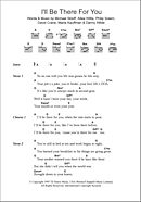 I'll Be There For You - Guitar Chords/Lyrics