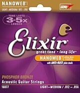 Elixir Phosphor Bronze Nanoweb Acoustic Guitar Strings