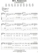 Mrs. Robinson - Easy Guitar with TAB