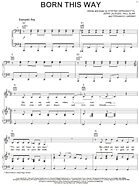 Born This Way - Piano/Vocal/Guitar