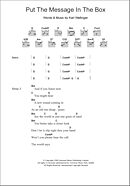 Put The Message In The Box - Guitar Chords/Lyrics