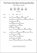 The Piano Has Been Drinking (Not Me) - Guitar Chords/Lyrics