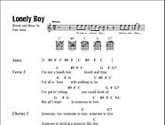 Lonely Boy - Guitar Chords/Lyrics