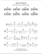 Skyline Pigeon - Piano Chords/Lyrics