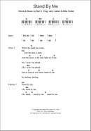 Stand By Me - Piano Chords/Lyrics