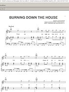 Burning Down The House - Piano/Vocal/Guitar
